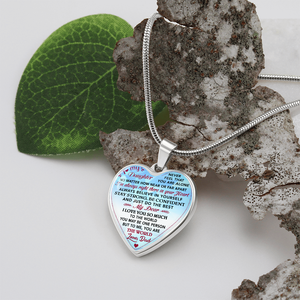 Father & Daughter Unique Inspirational Heart Necklace Gift For Little Princess (133105599807)