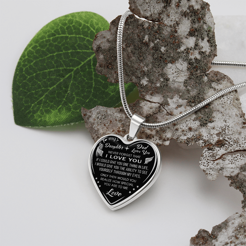 Dad To Daughter Gift Novelty Luxury Unique Heart Necklace from Father Daddy Papa (132629516810)