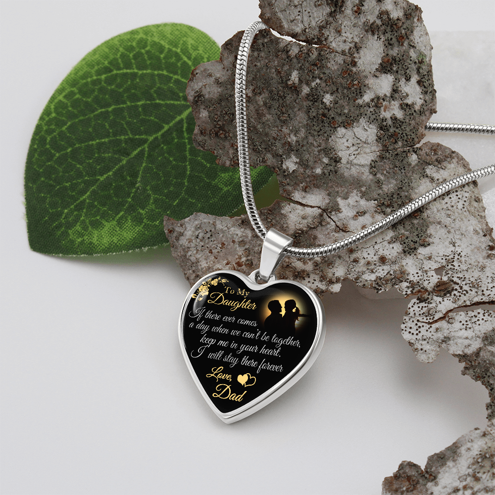Dad To Daughter Forever Love Heart Necklace - Unique Gift for Little Girl - Meaningful Present for Birthday, Back to School, Christmas