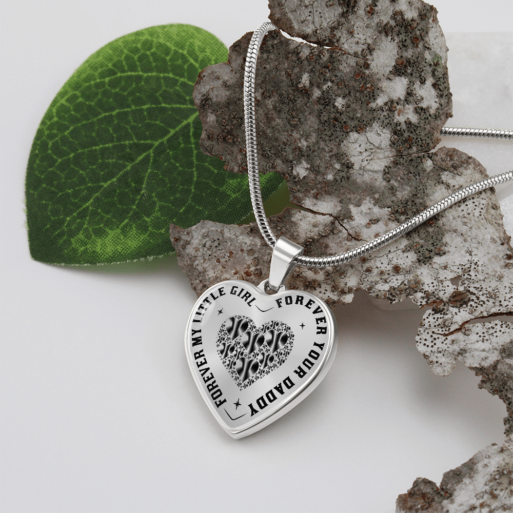 Dad to Daughter Gift, Forever My Little Girl Inspirational Heart Trendy Necklace (132650065815)