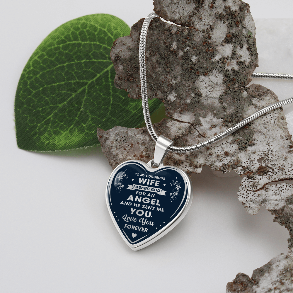 To My Wife Heart Necklace Gift from Husband, Birthday Gift for Soulmate, Husband and Wife Present