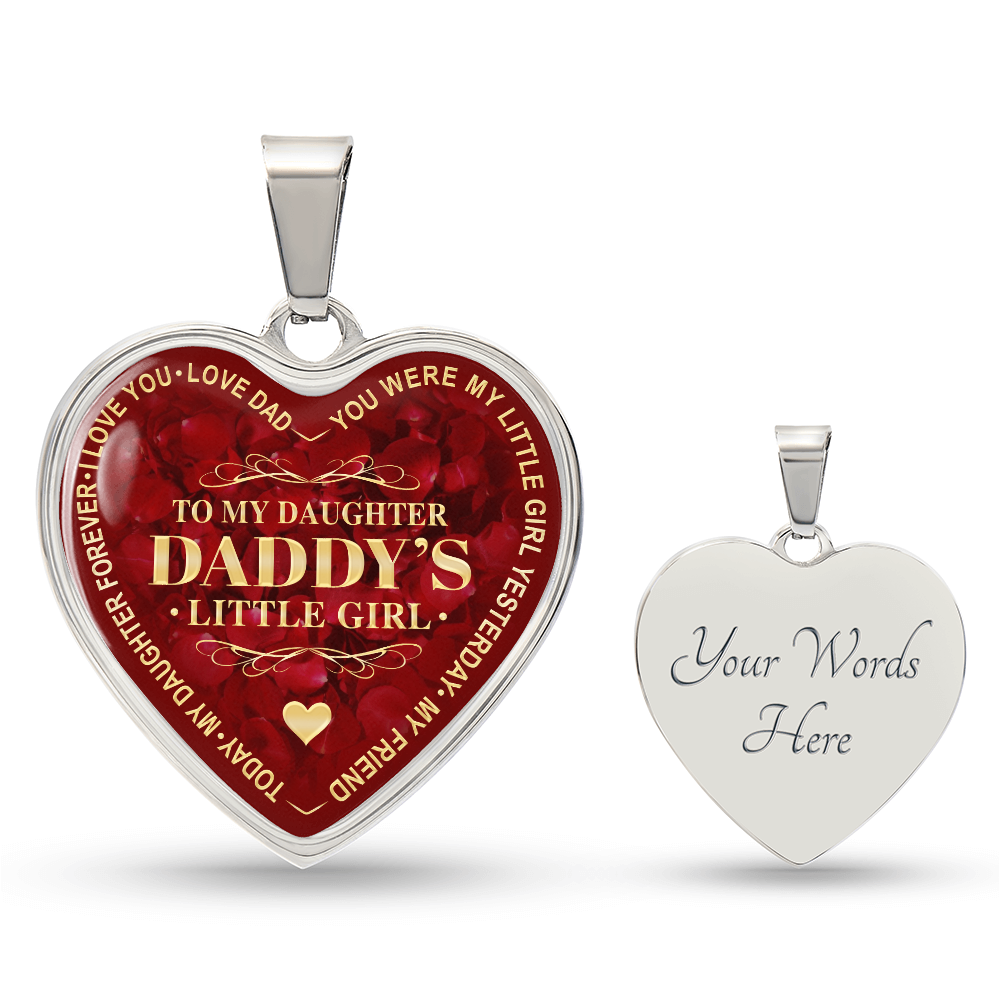 To My Daughter Luxury Heart Necklace, Dad and Daughter Gift For Birthday Wedding (132950172012)