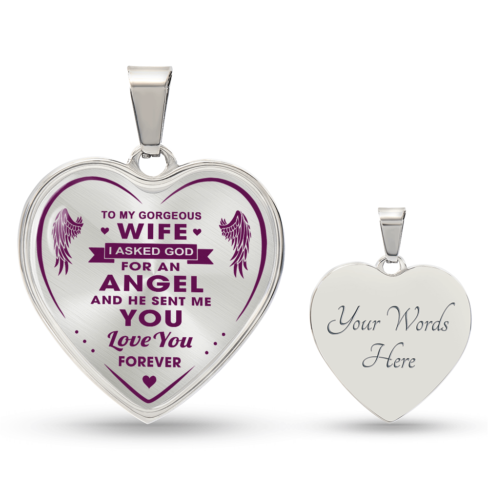 To My Gorgeous Wife Heart Necklace Forever Love Gift for Valentines Day Birthday (132672051054)