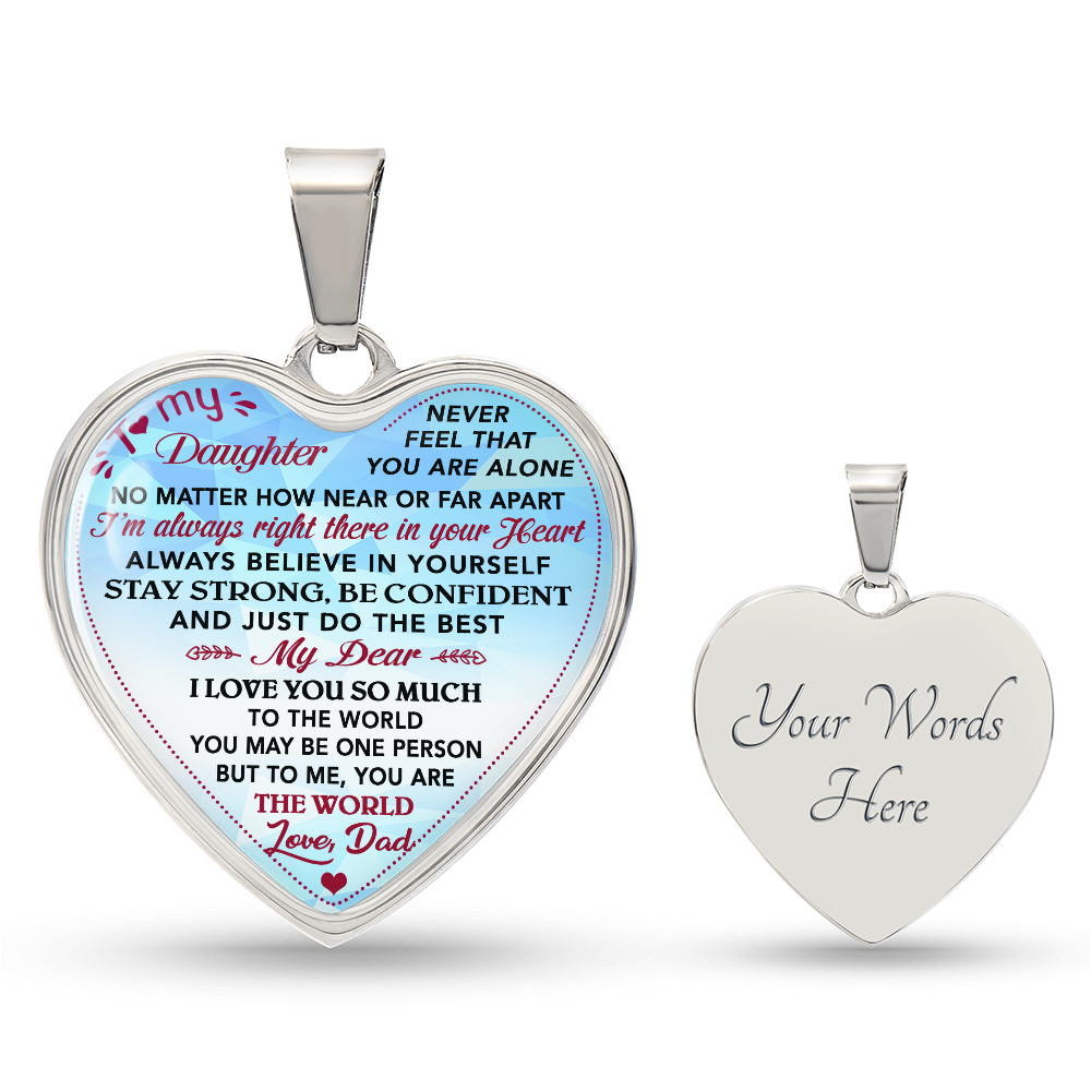 Father & Daughter Unique Inspirational Heart Necklace Gift For Little Princess (133105599807)