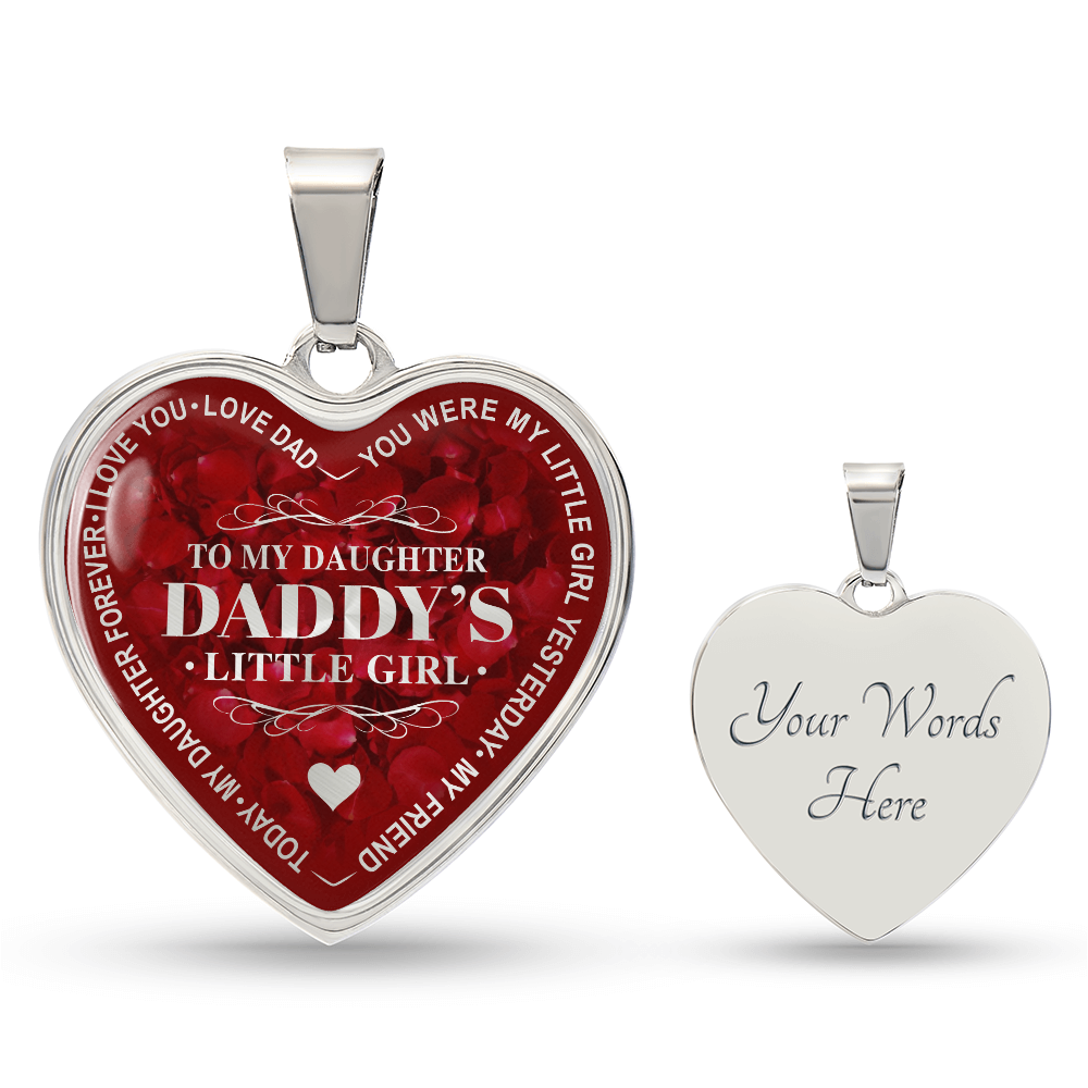 To My Daughter Luxury Heart Necklace, Dad and Daughter Gift For Birthday Wedding (132950172012)