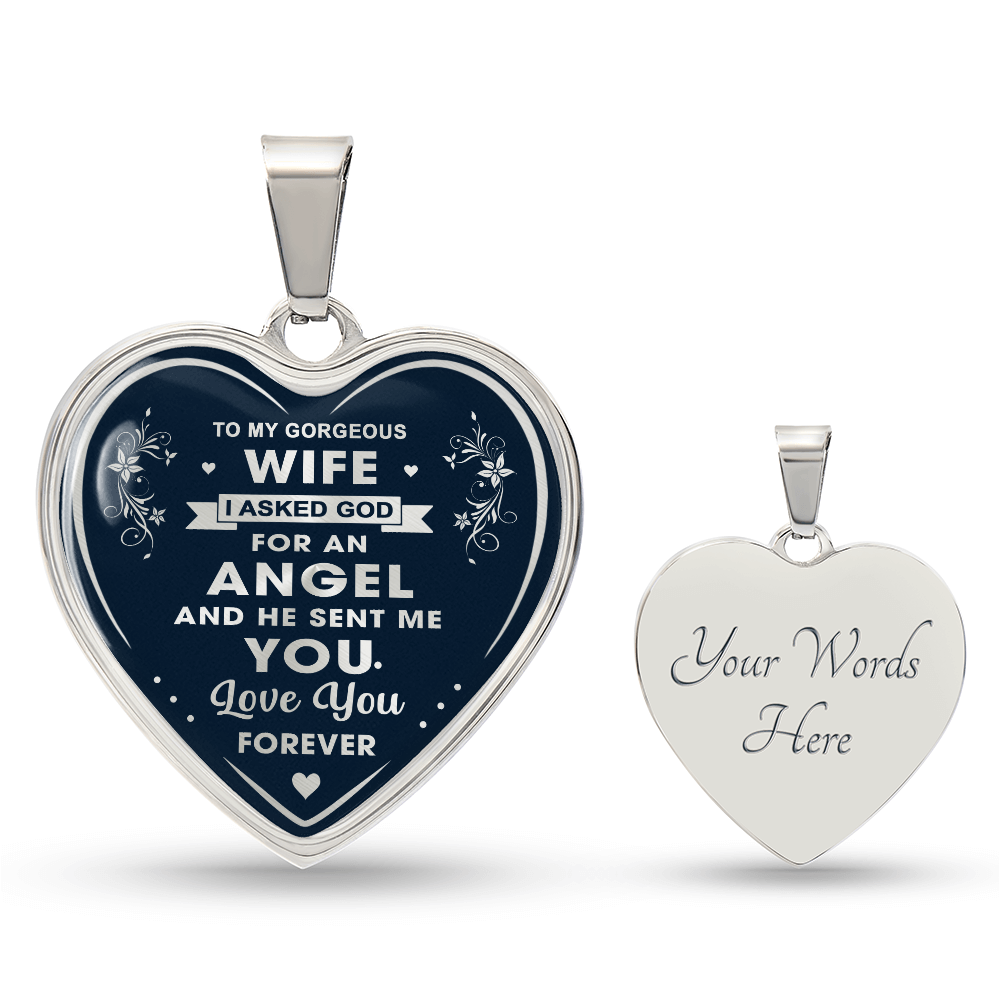 To My Wife Heart Necklace Gift from Husband, Birthday Gift for Soulmate, Husband and Wife Present