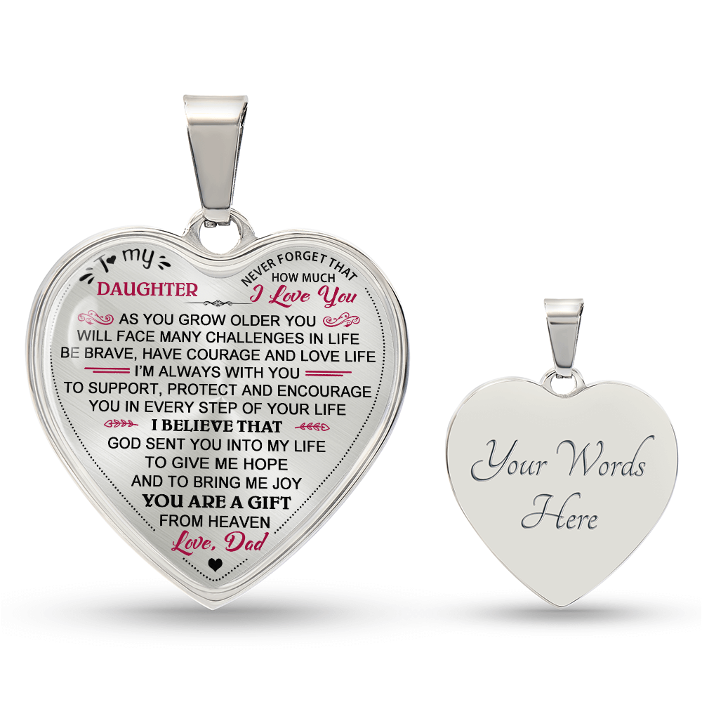 Father And Daughter Gift - To My Daughter Luxury Novelty Necklace From Dad Daddy (132868494839)