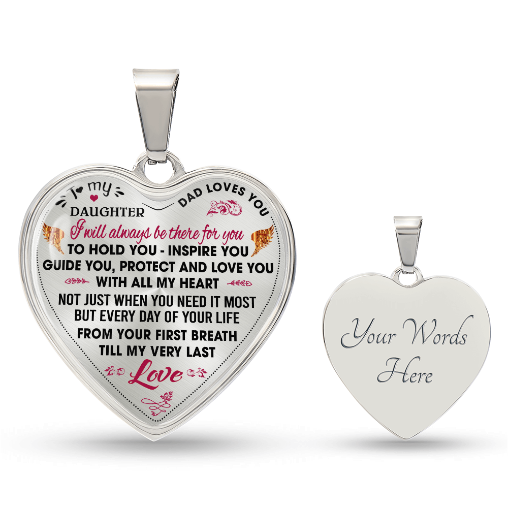 Proud Father to Daughter Gifts from Daddy Papa - Unique Novelty Luxury Necklace (132869730796)