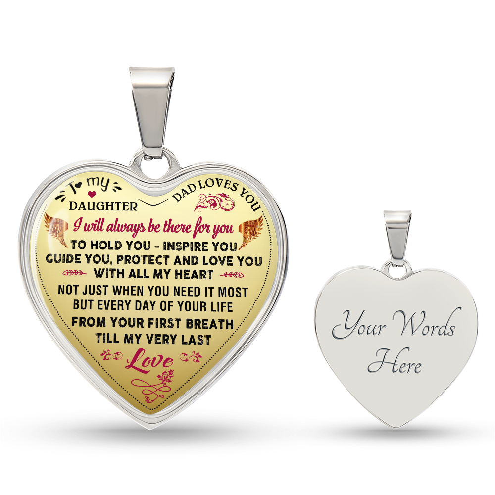 Proud Father to Daughter Gifts from Daddy Papa - Unique Novelty Luxury Necklace (132869730796)
