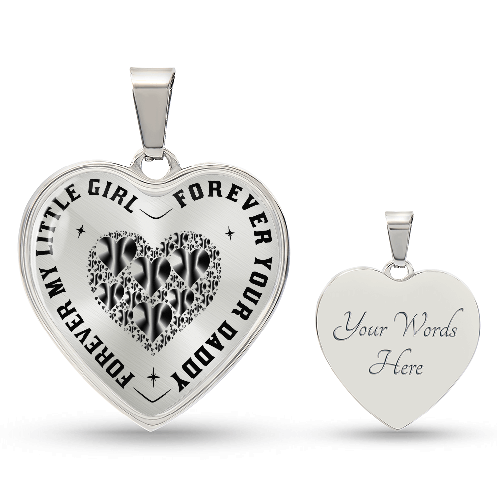 Dad to Daughter Gift, Forever My Little Girl Inspirational Heart Trendy Necklace (132650065815)