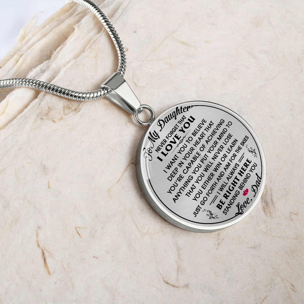 To My Daughter Gift from Dad Daddy - Unique Novelty Luxury Necklace For Birthday (132532563405)