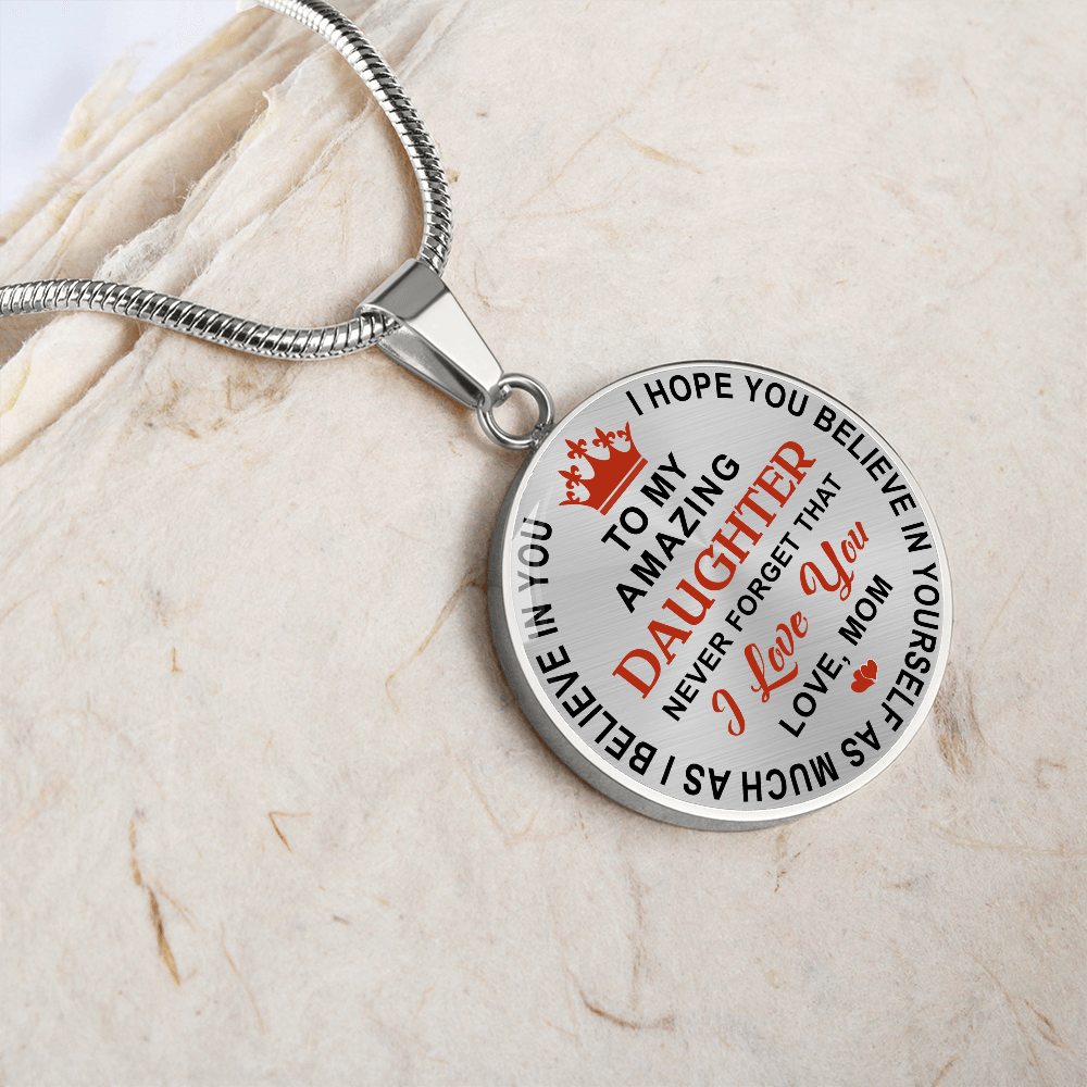 To My Daughter Circle Necklace Gift from Dad, Father - Meaningful Birthday, Christmas or any Special Occasion gift for Princess, Little Girl