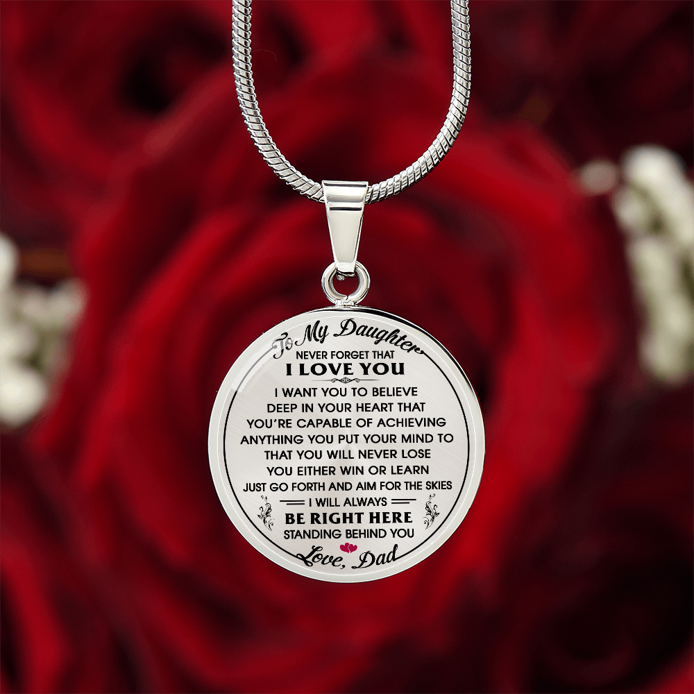 To My Daughter Gift from Dad Daddy - Unique Novelty Luxury Necklace For Birthday (132532563405)
