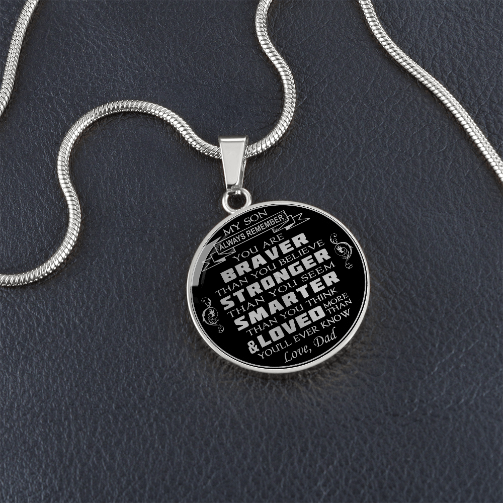 Great Dad To Son Unique Luxury Necklace Gift From Father Daddy Papa for Birthday (132610141562-I)