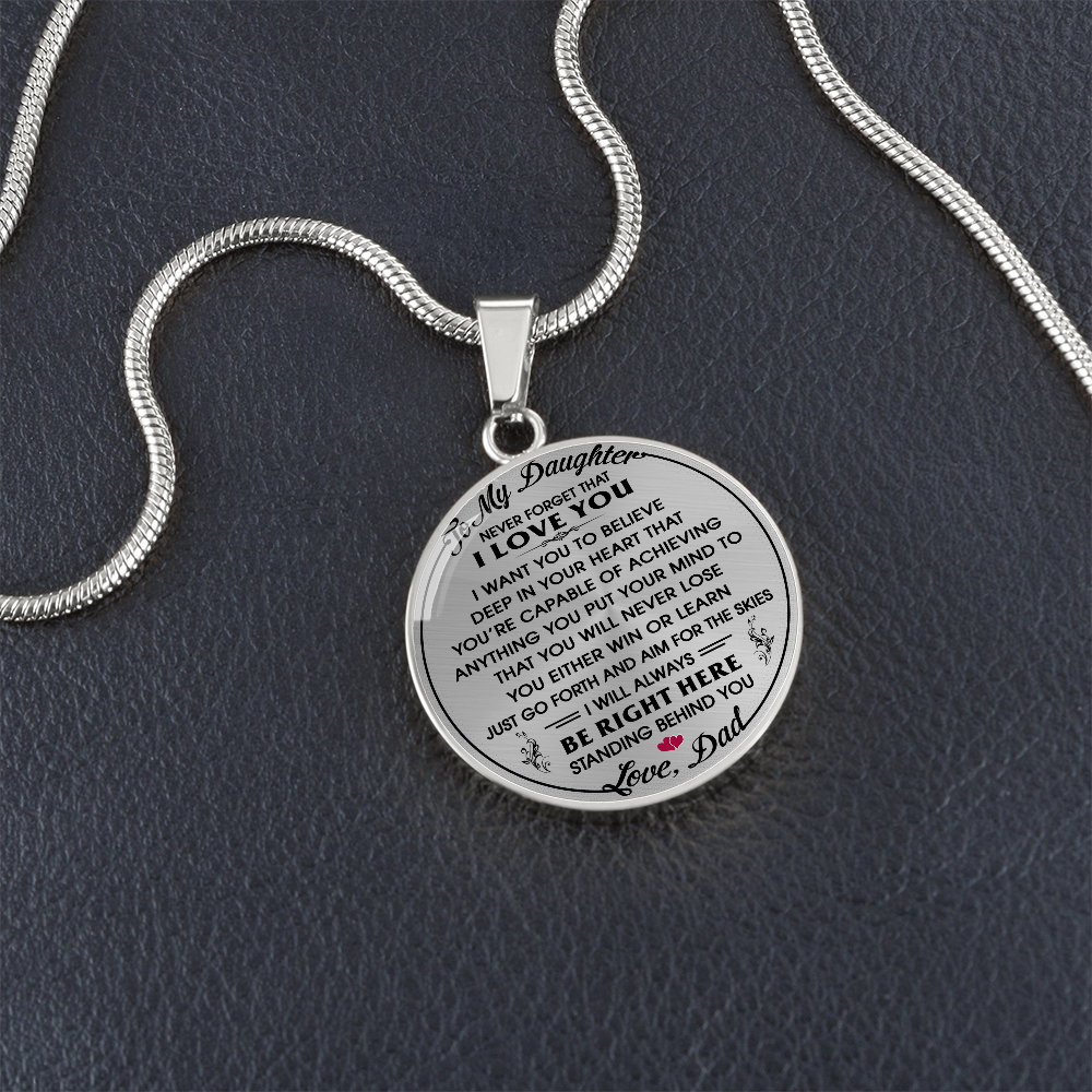 To My Daughter Gift from Dad Daddy - Unique Novelty Luxury Necklace For Birthday (132532563405)