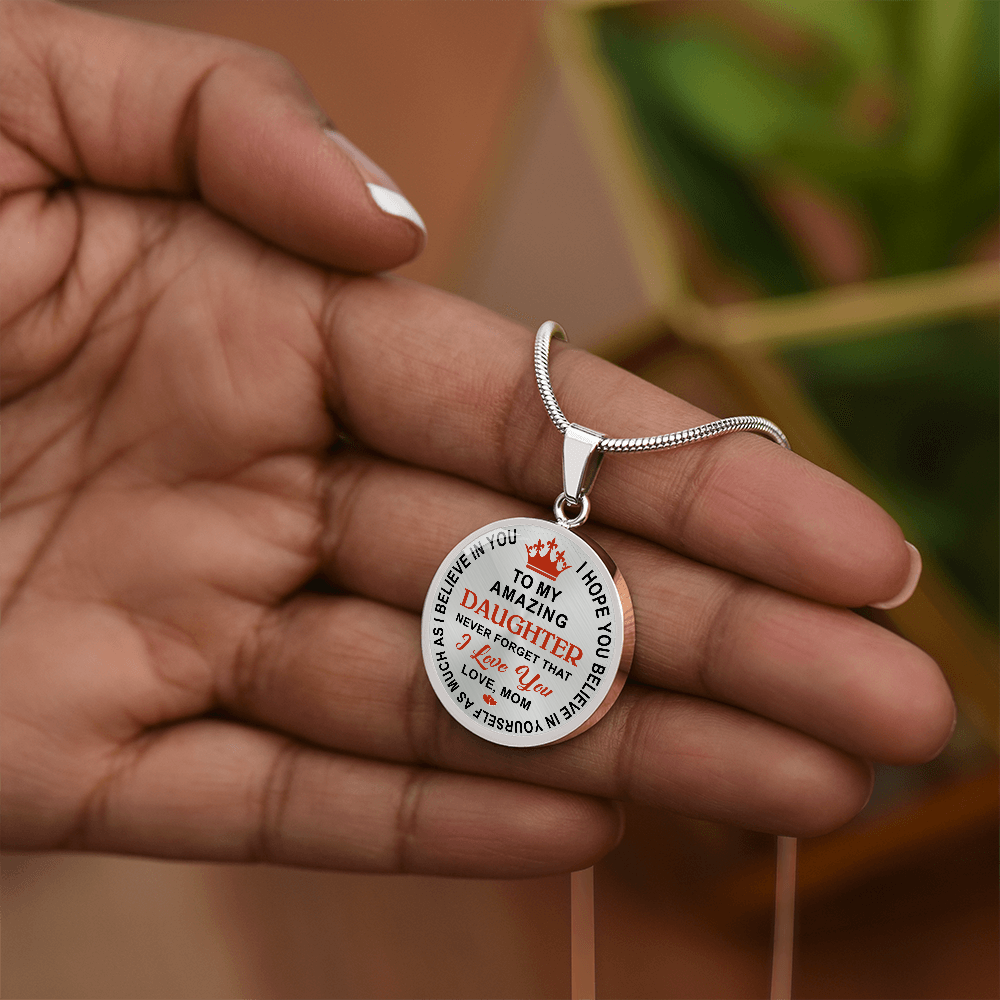 To My Daughter Circle Necklace Gift from Dad, Father - Meaningful Birthday, Christmas or any Special Occasion gift for Princess, Little Girl