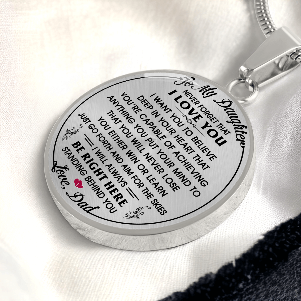 To My Daughter Gift from Dad Daddy - Unique Novelty Luxury Necklace For Birthday (132532563405)