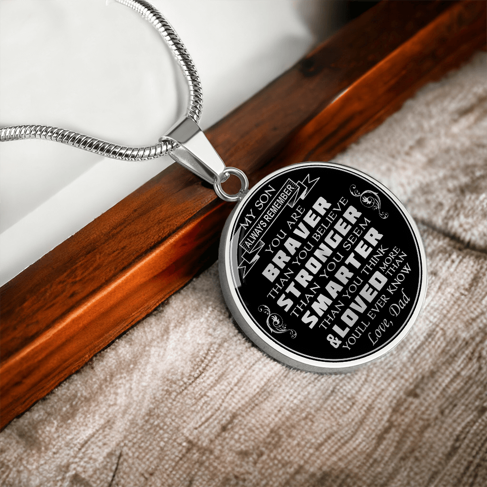 Great Dad To Son Unique Luxury Necklace Gift From Father Daddy Papa for Birthday (132610141562-I)