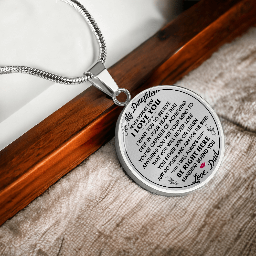 To My Daughter Gift from Dad Daddy - Unique Novelty Luxury Necklace For Birthday (132532563405)