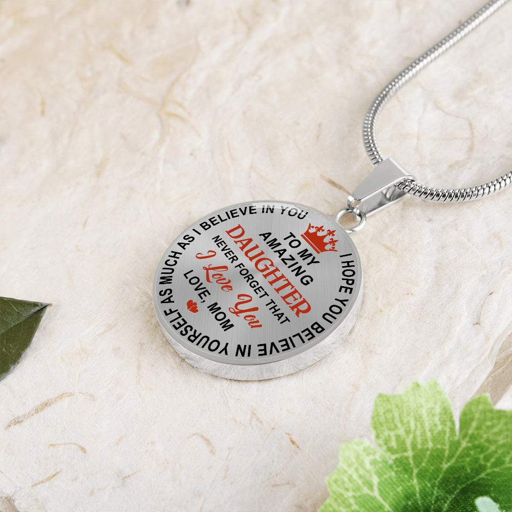 To My Daughter Circle Necklace Gift from Dad, Father - Meaningful Birthday, Christmas or any Special Occasion gift for Princess, Little Girl