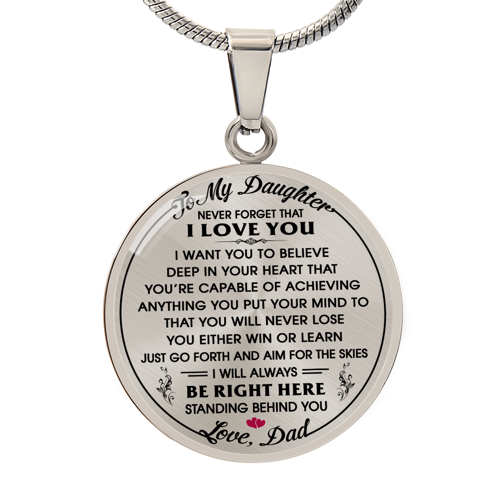 To My Daughter Gift from Dad Daddy - Unique Novelty Luxury Necklace For Birthday (132532563405)