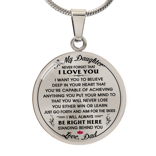To My Daughter Gift from Dad Daddy - Unique Novelty Luxury Necklace For Birthday (132532563405)