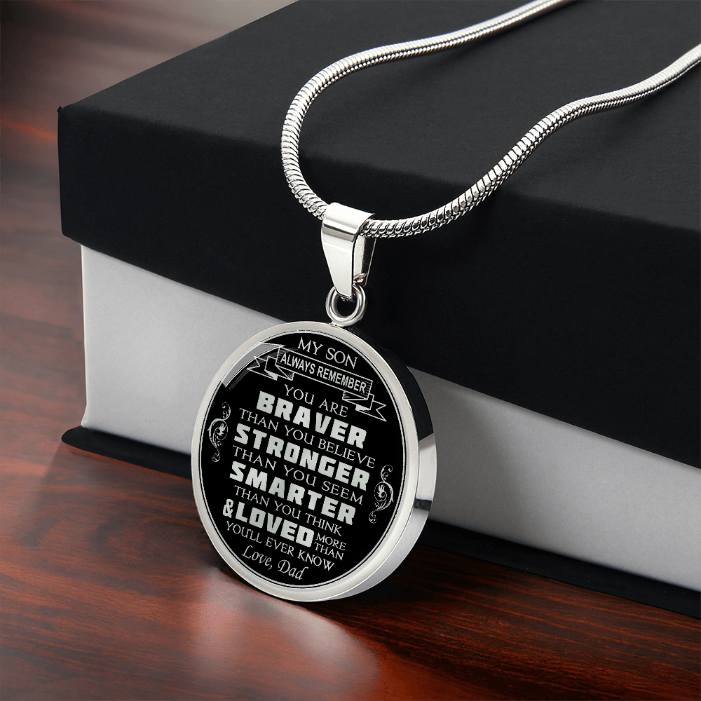 Great Dad To Son Unique Luxury Necklace Gift From Father Daddy Papa for Birthday (132610141562-I)
