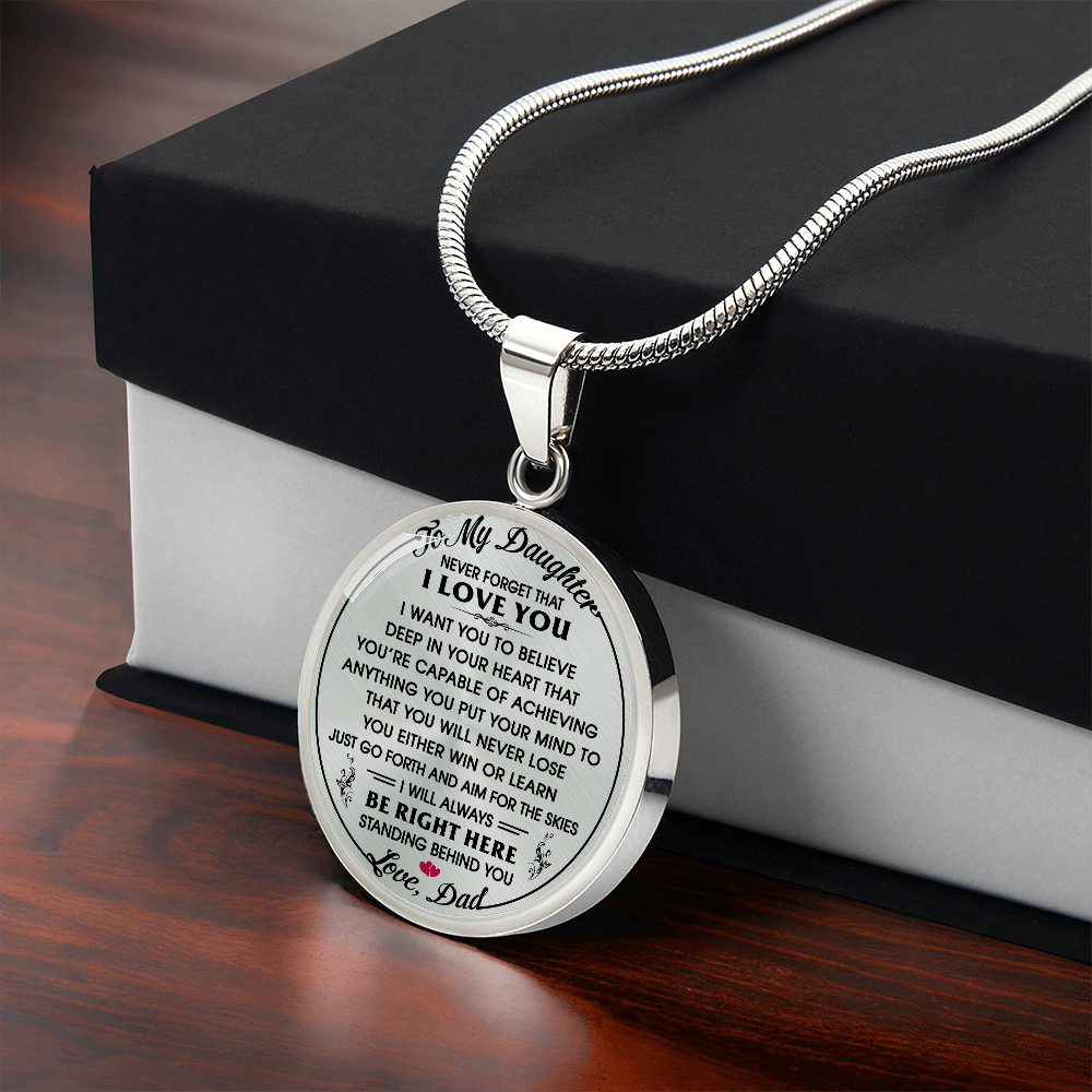 To My Daughter Gift from Dad Daddy - Unique Novelty Luxury Necklace For Birthday (132532563405)