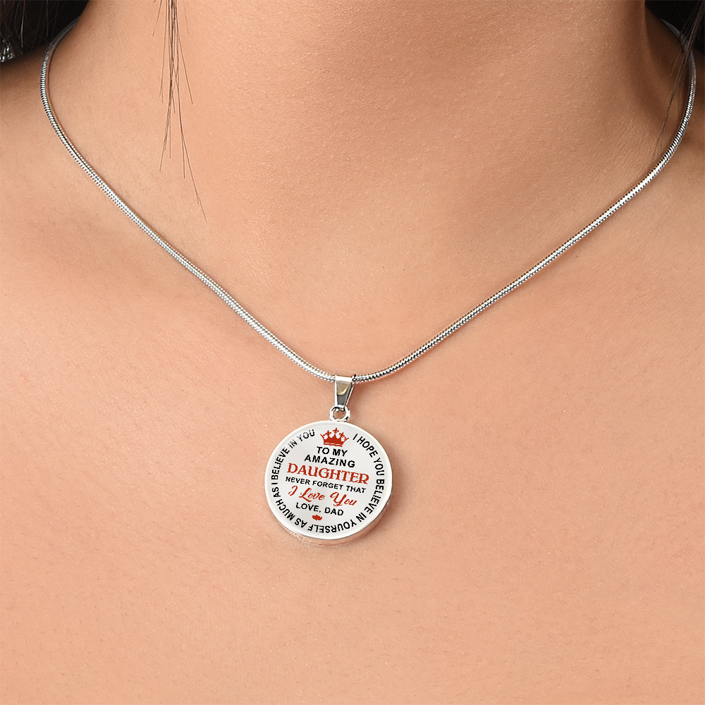 Dad Daughter Gifts - To My Daughter Never Forget That I Love You Unique Necklace (133022148115)