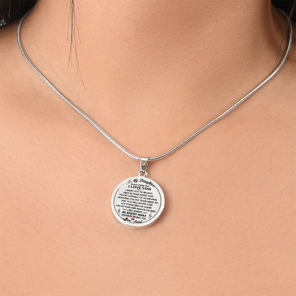 To My Daughter Gift from Dad Daddy - Unique Novelty Luxury Necklace For Birthday (132532563405)