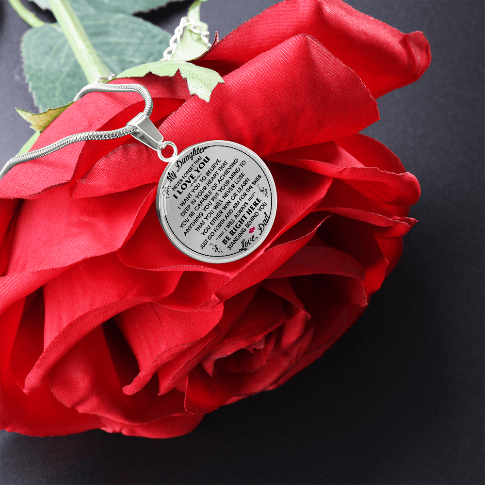 To My Daughter Gift from Dad Daddy - Unique Novelty Luxury Necklace For Birthday (132532563405)