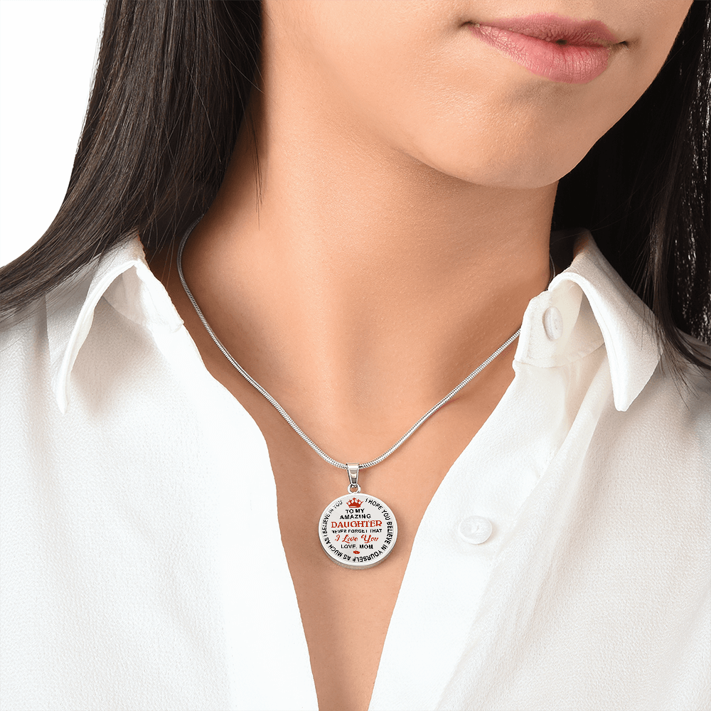 To My Daughter Circle Necklace Gift from Dad, Father - Meaningful Birthday, Christmas or any Special Occasion gift for Princess, Little Girl