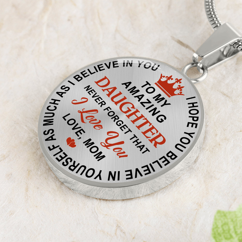 To My Daughter Circle Necklace Gift from Dad, Father - Meaningful Birthday, Christmas or any Special Occasion gift for Princess, Little Girl