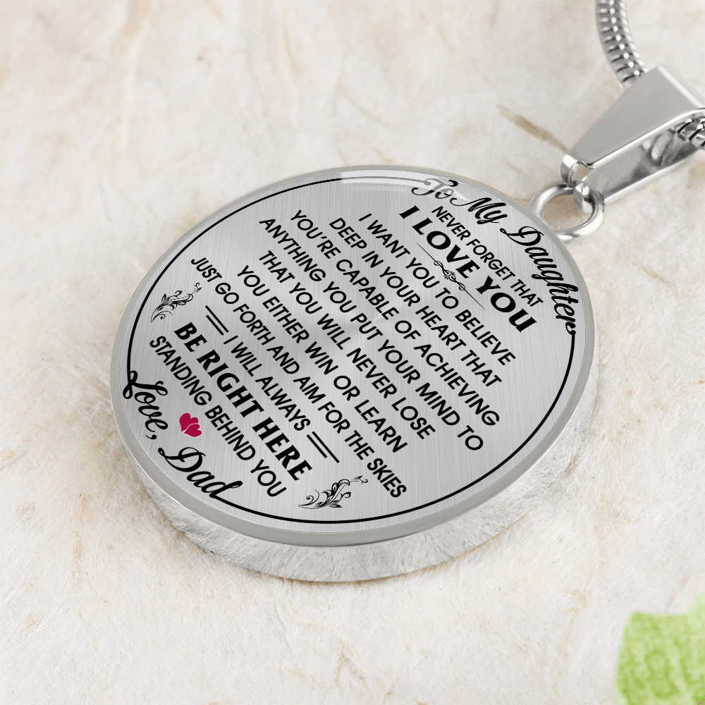 To My Daughter Gift from Dad Daddy - Unique Novelty Luxury Necklace For Birthday (132532563405)