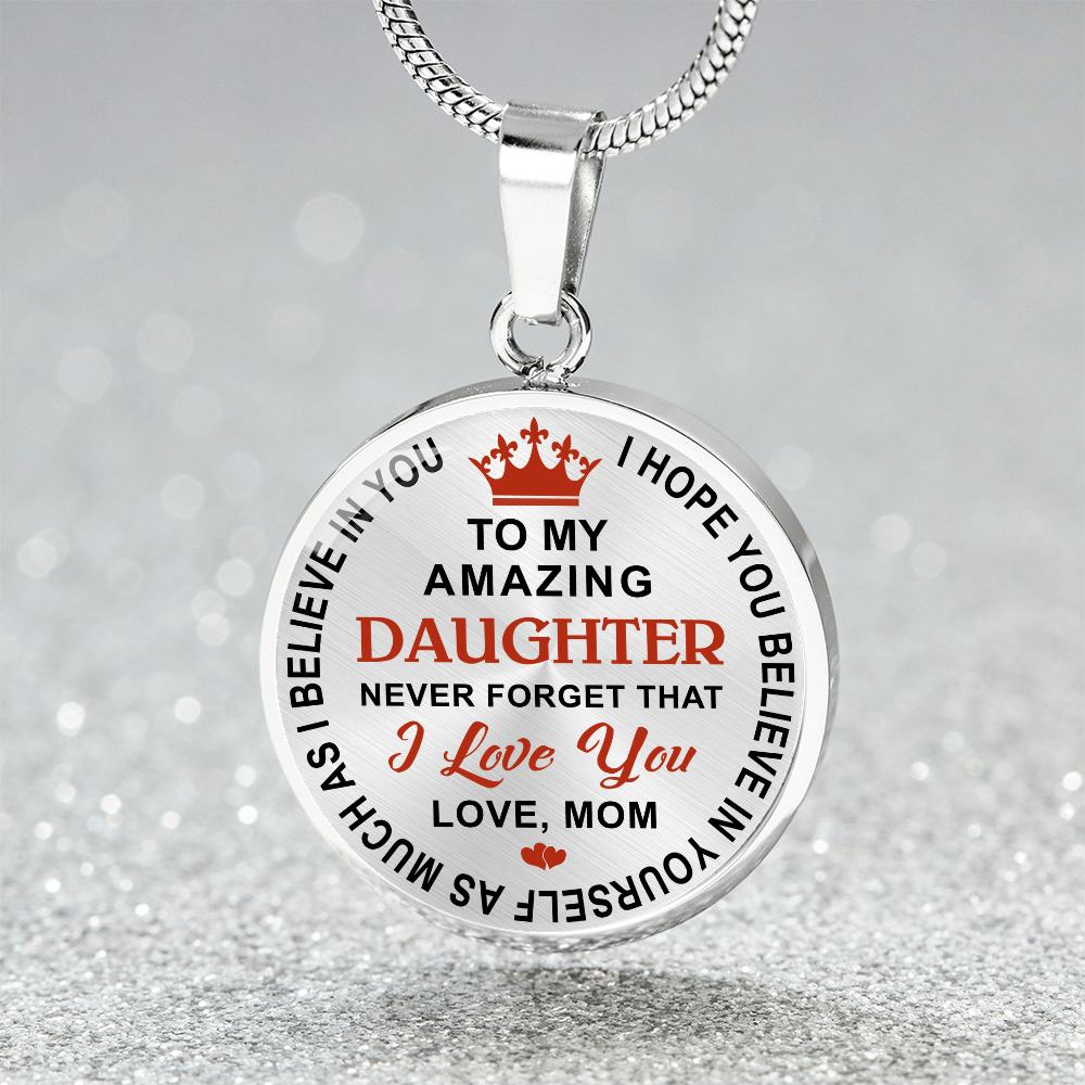To My Daughter Circle Necklace Gift from Dad, Father - Meaningful Birthday, Christmas or any Special Occasion gift for Princess, Little Girl
