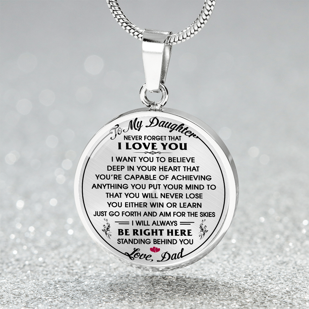 To My Daughter Gift from Dad Daddy - Unique Novelty Luxury Necklace For Birthday (132532563405)