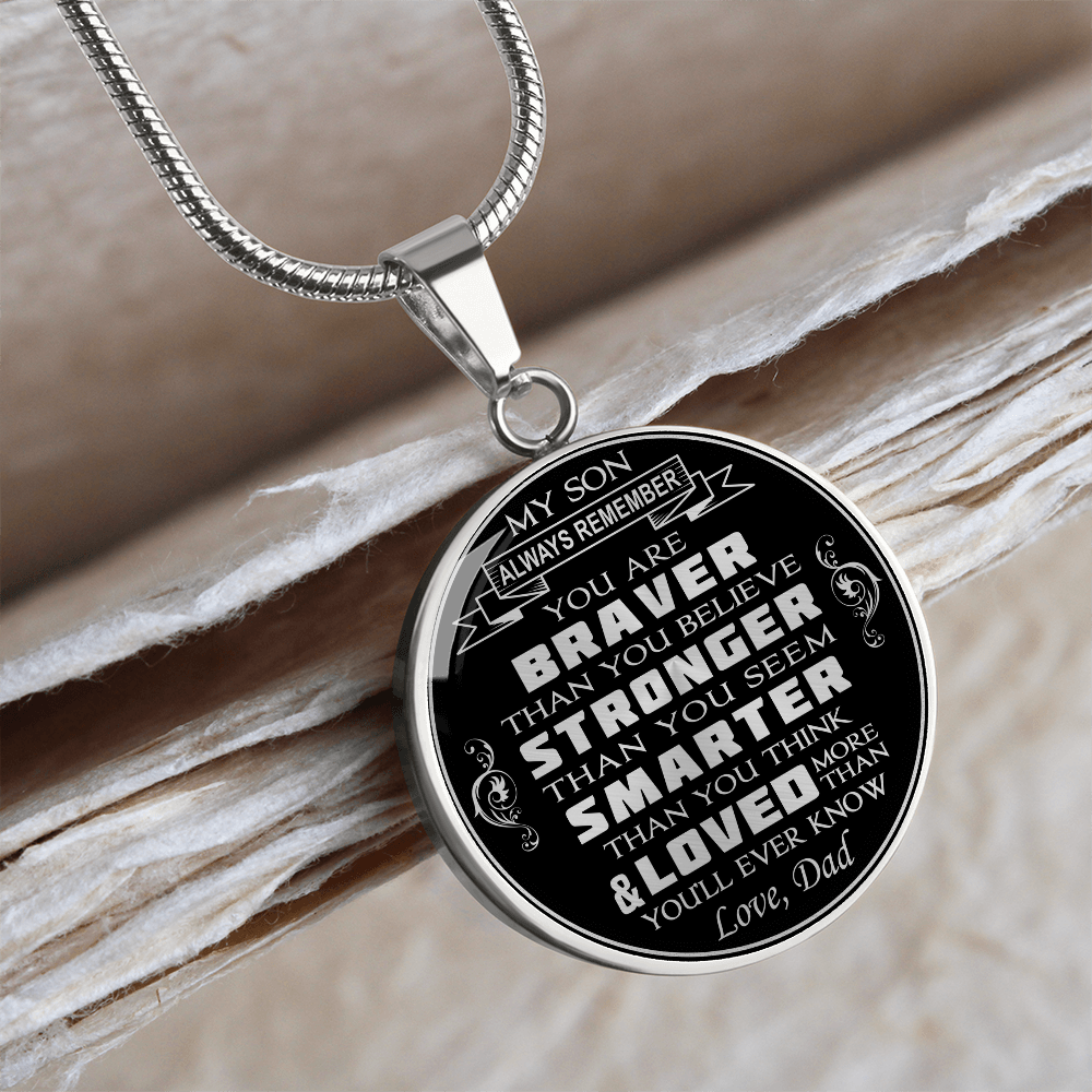 Great Dad To Son Unique Luxury Necklace Gift From Father Daddy Papa for Birthday (132610141562)