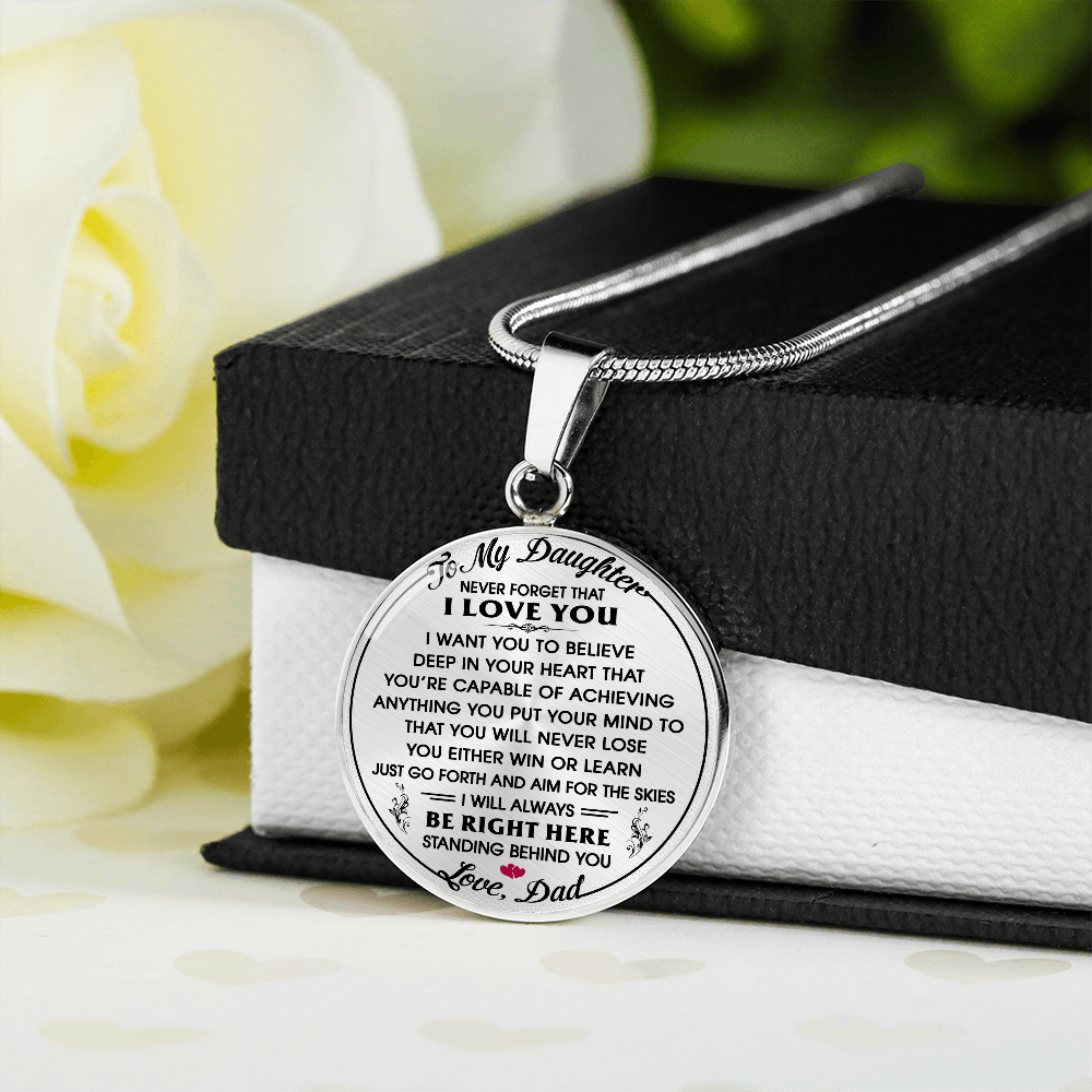 To My Daughter Gift from Dad Daddy - Unique Novelty Luxury Necklace For Birthday (132532563405)