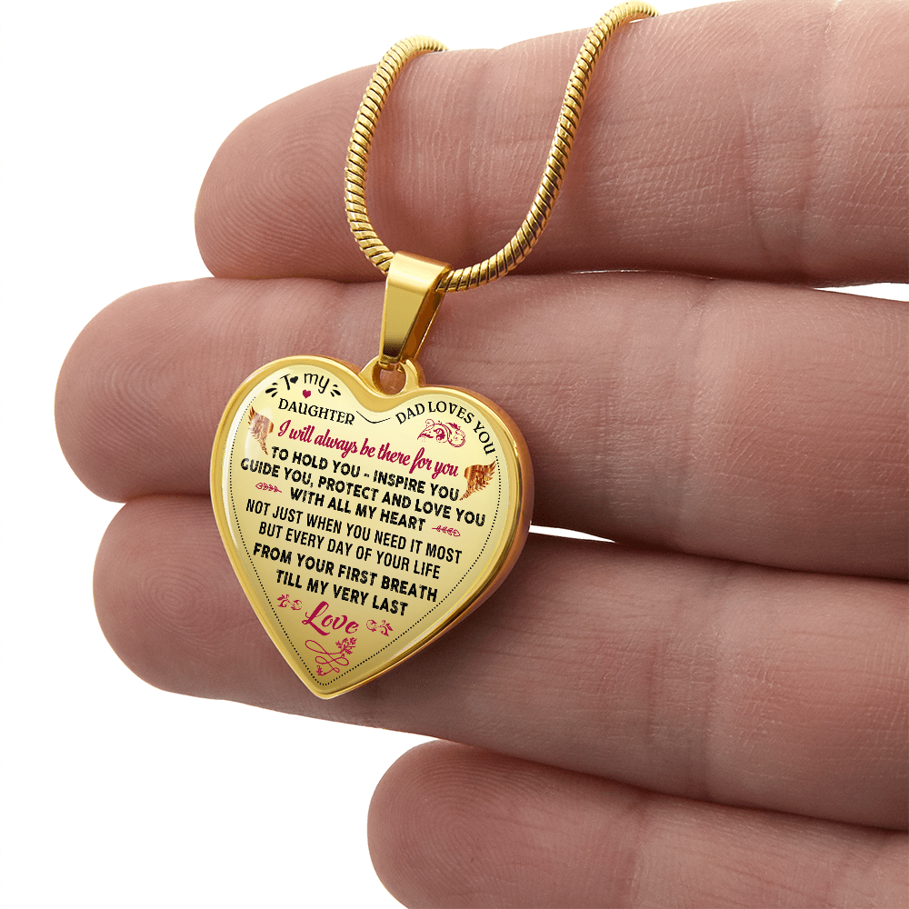 Proud Father to Daughter Gifts from Daddy Papa - Unique Novelty Luxury Necklace (132869730796)