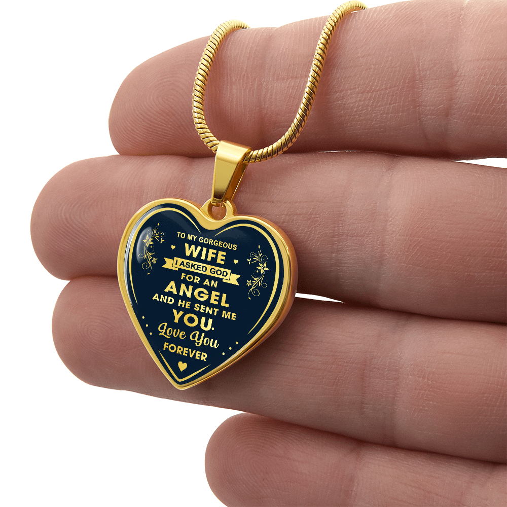 To My Wife Heart Necklace Gift from Husband, Birthday Gift for Soulmate, Husband and Wife Present