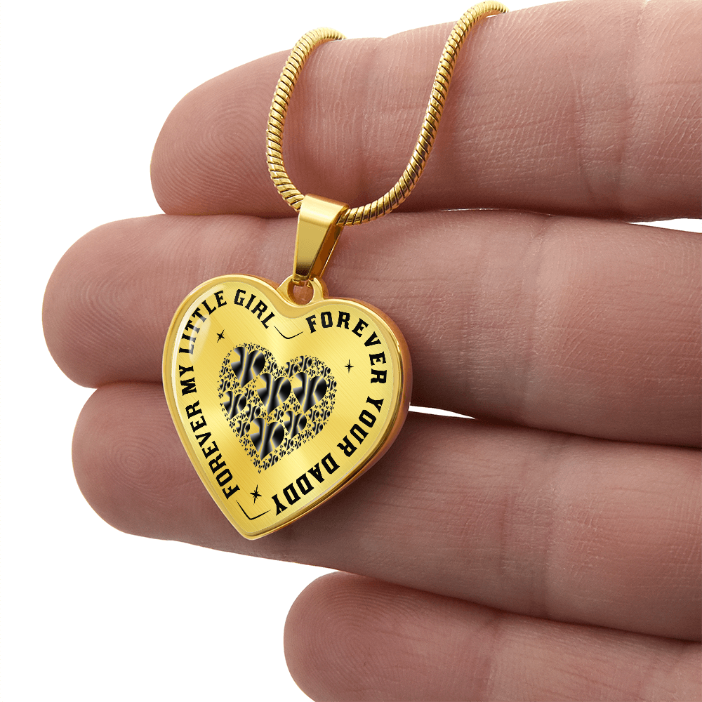 Dad to Daughter Gift, Forever My Little Girl Inspirational Heart Trendy Necklace (132650065815)