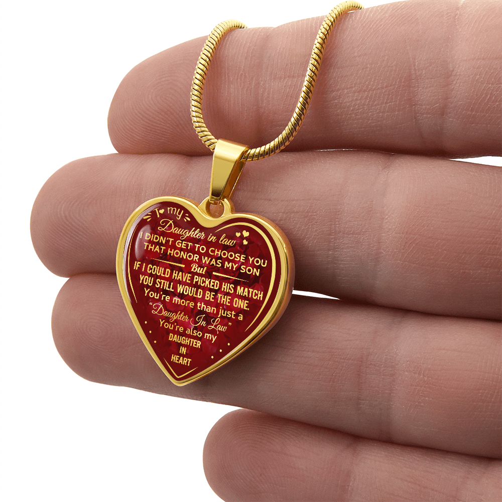 To My Daughter In Law Love Gift Luxury Heart Pendant Necklace for Bonus Daughter (134032062455)