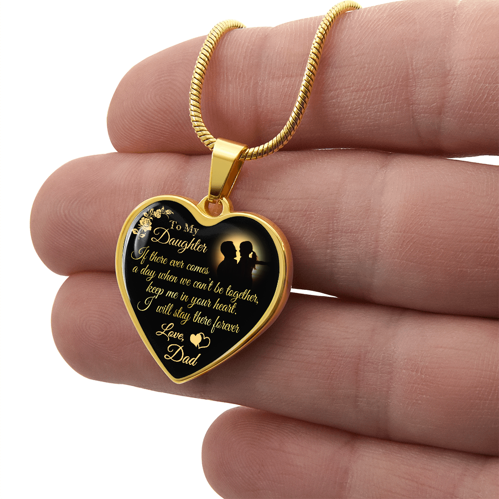 Dad To Daughter Forever Love Heart Necklace - Unique Gift for Little Girl - Meaningful Present for Birthday, Back to School, Christmas