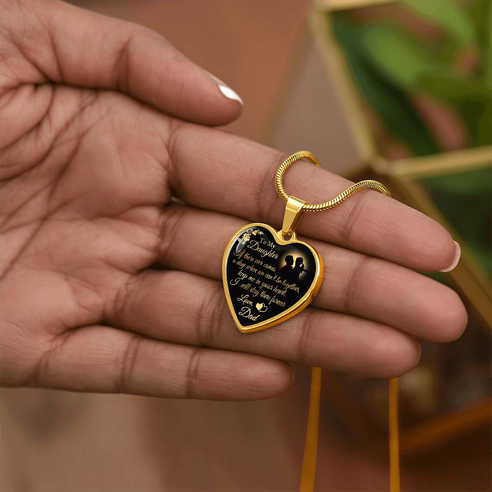 Dad To Daughter Forever Love Heart Necklace - Unique Gift for Little Girl - Meaningful Present for Birthday, Back to School, Christmas