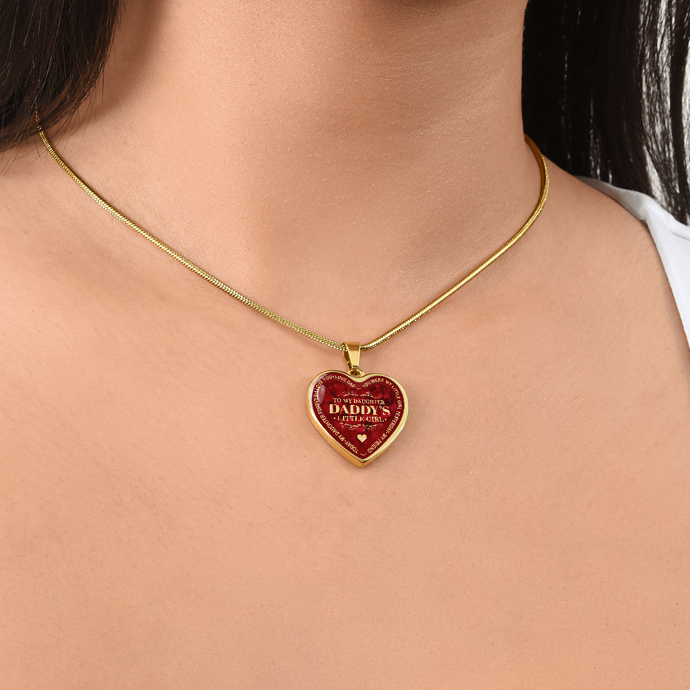 To My Daughter Luxury Heart Necklace, Dad and Daughter Gift For Birthday Wedding (132950172012)