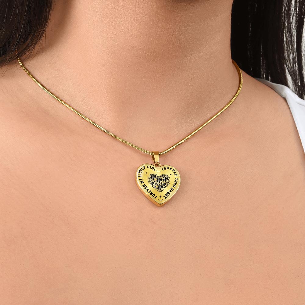 Dad to Daughter Gift, Forever My Little Girl Inspirational Heart Trendy Necklace (132650065815)