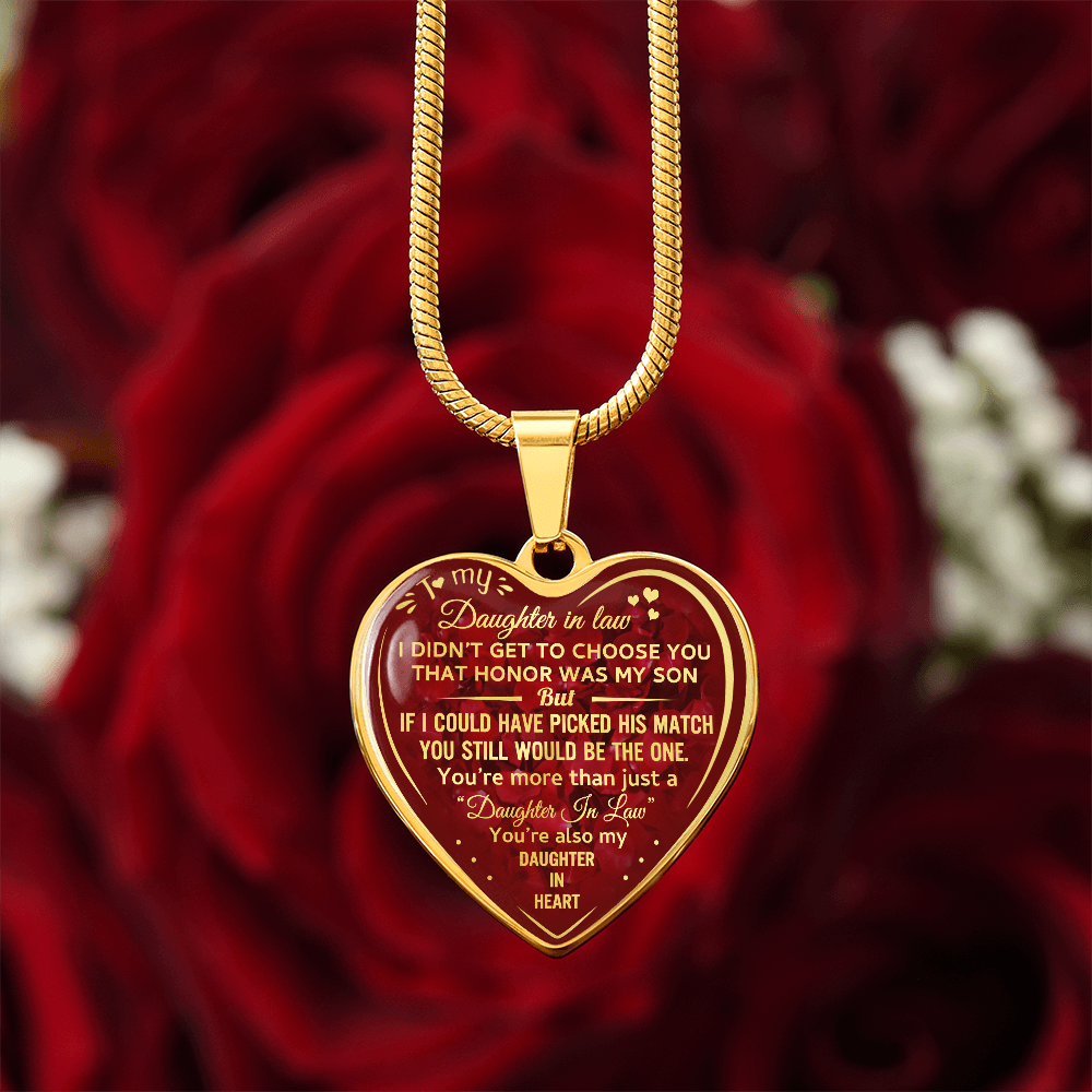 To My Daughter In Law Love Gift Luxury Heart Pendant Necklace for Bonus Daughter (134032062455)