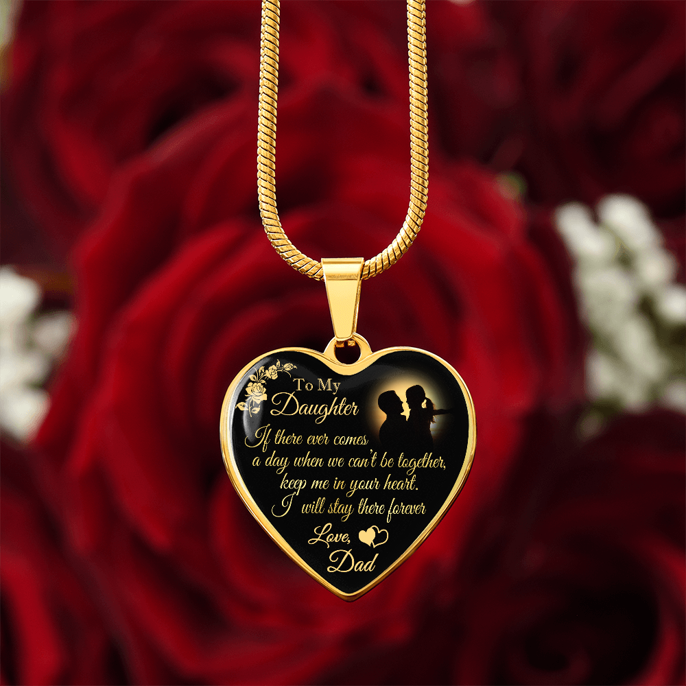 Dad To Daughter Forever Love Heart Necklace - Unique Gift for Little Girl - Meaningful Present for Birthday, Back to School, Christmas