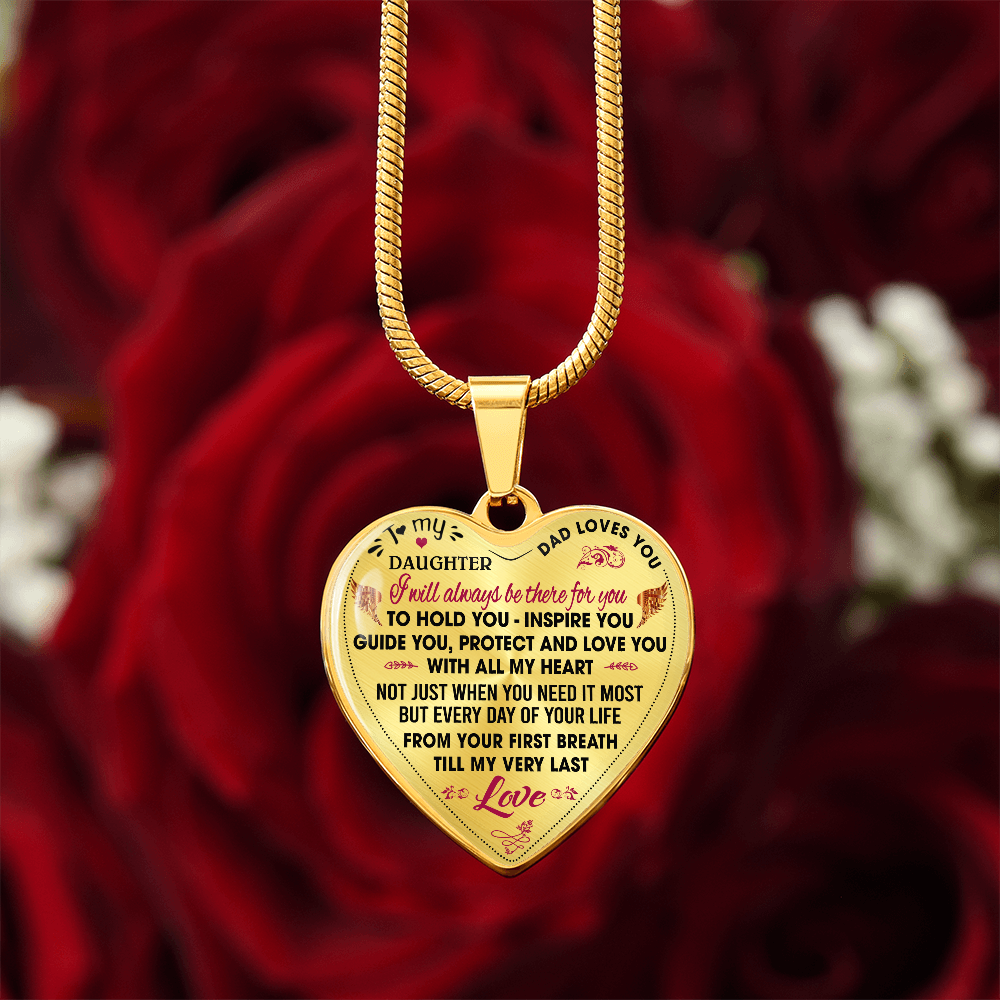 Proud Father to Daughter Gifts from Daddy Papa - Unique Novelty Luxury Necklace (132869730796 - I)