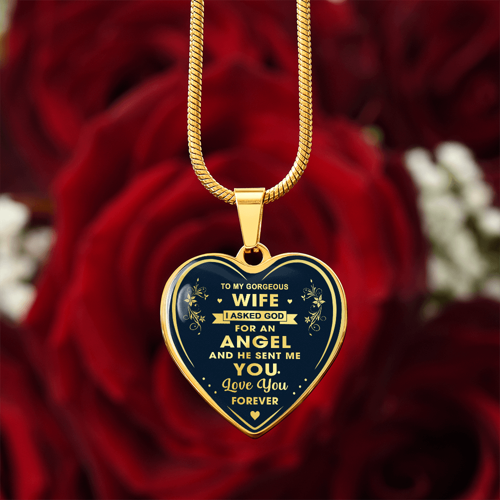 To My Wife Heart Necklace Gift from Husband, Birthday Gift for Soulmate, Husband and Wife Present
